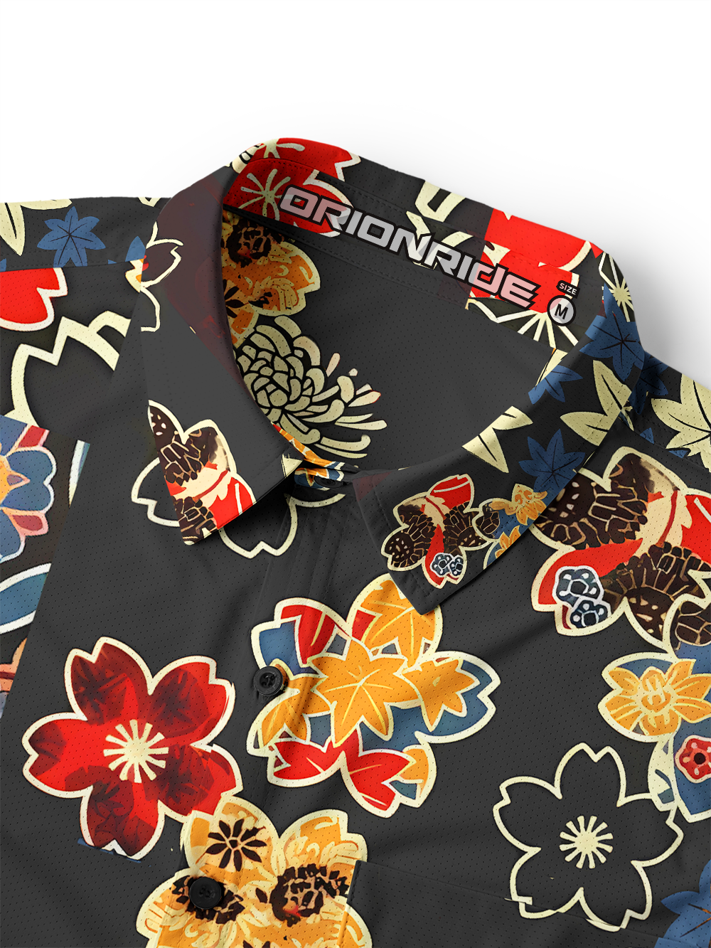 Orionride Unique Gear Flower Men's Stretchy Breathable Long Sleeve Gravel Shirt