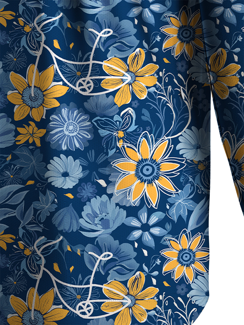 Orionride Flower Paradise Men's Stretchy Breathable Long Sleeve Gravel Shirt