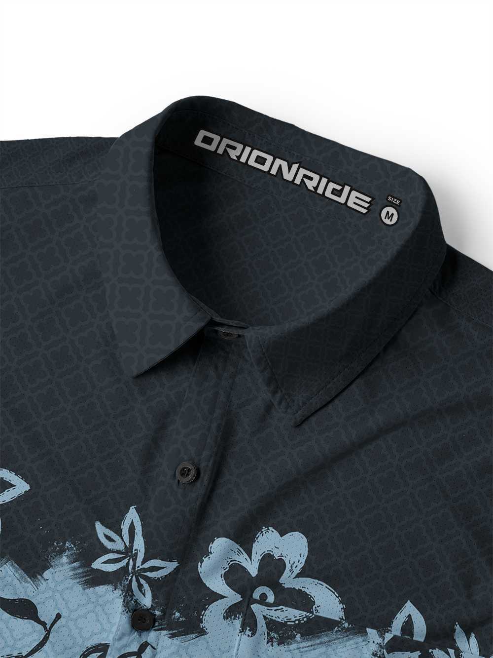 Orionride Frosted Ink Blooms Men's Stretchy Breathable Long Sleeve Gravel Shirt
