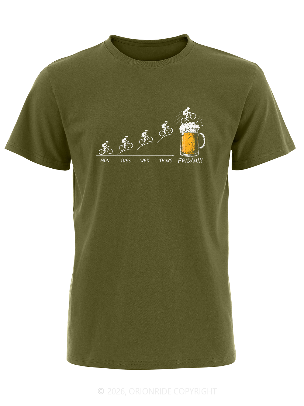 Orionride Heading To Beer Short Sleeves Bike T-Shirt