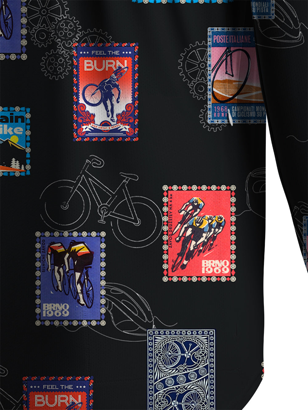 Orionride Stamp Collecting Men's Stretchy Breathable Long Sleeve Gravel Shirt
