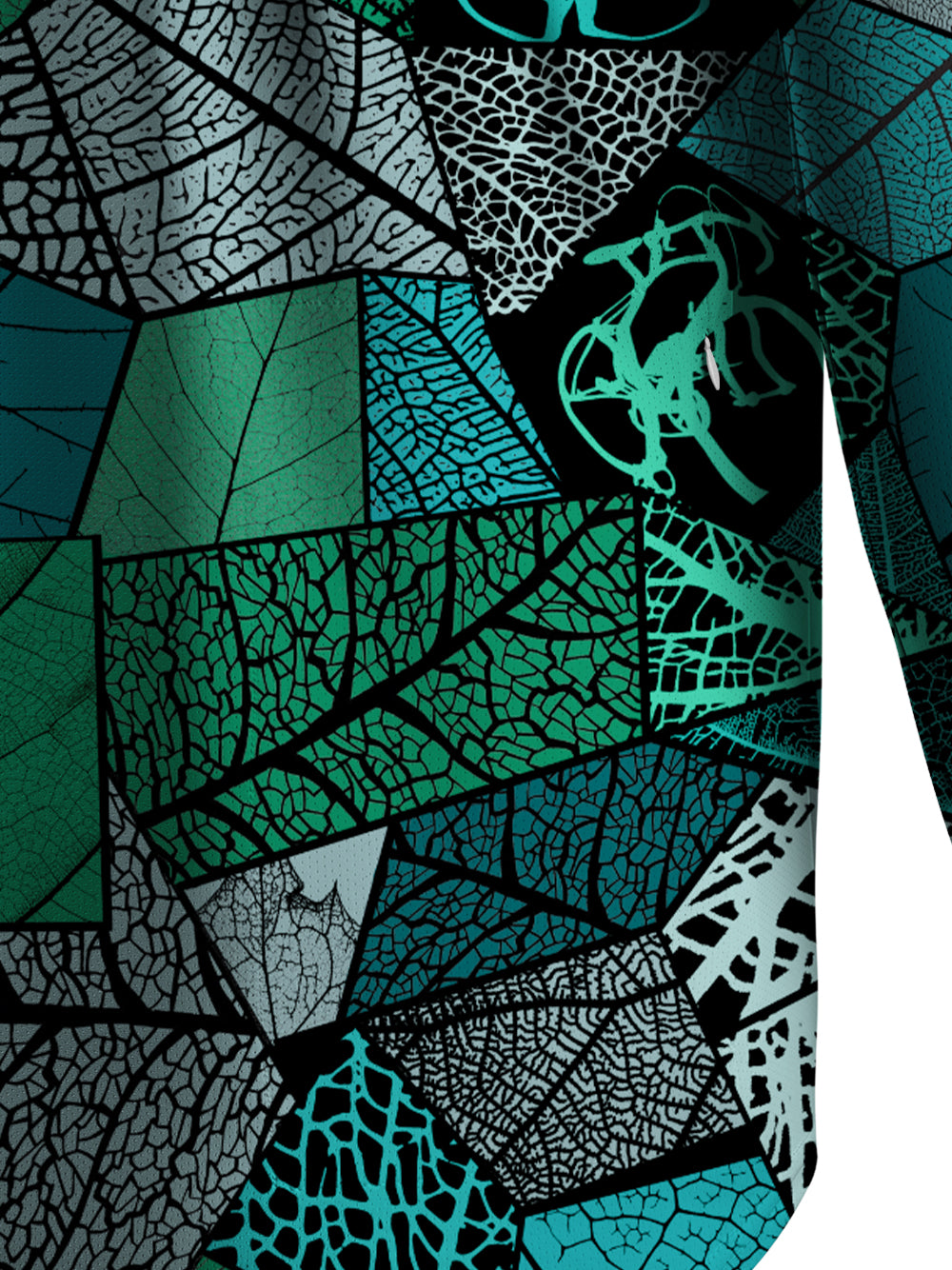 Orionride Leaf Stitching Bicycle Men's Stretchy Breathable Long Sleeve Gravel Shirt