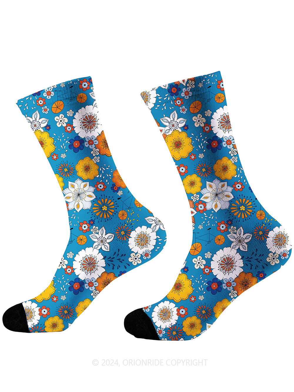 Orionride Flat Flowers Cycling Socks