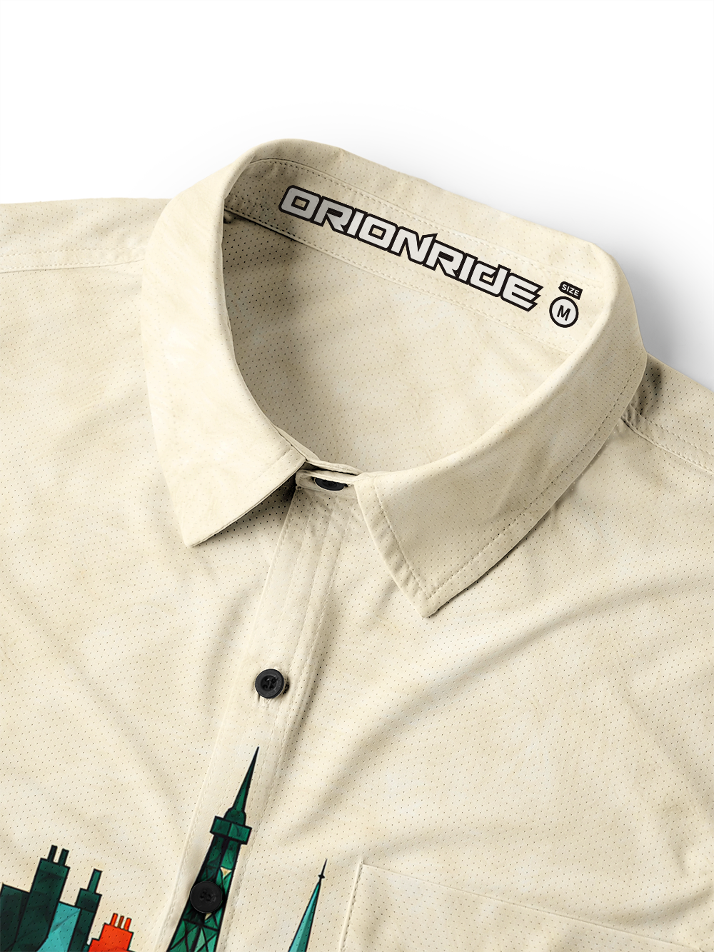 Orionride Geometric Metropolis Men's Stretchy Breathable Long Sleeve Gravel Shirt