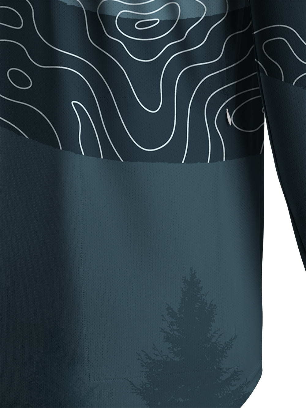 Orionride Challenging Contour Lines Men's Stretchy Breathable Long Sleeve Gravel Shirt
