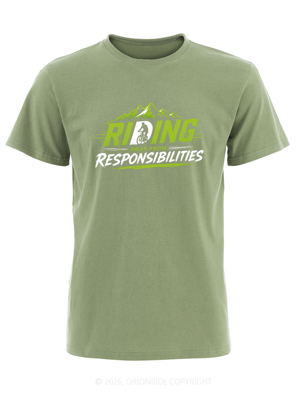 Orionride Green Mountain Outline Short Sleeves Bike T-Shirt