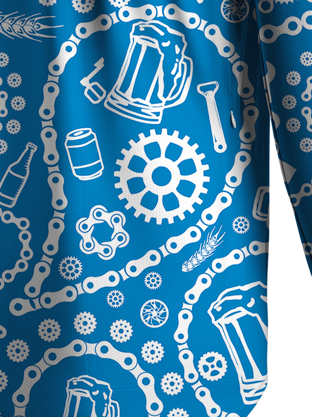 Orionride Chain And Beer Men's Stretchy Breathable Long Sleeve Gravel Shirt