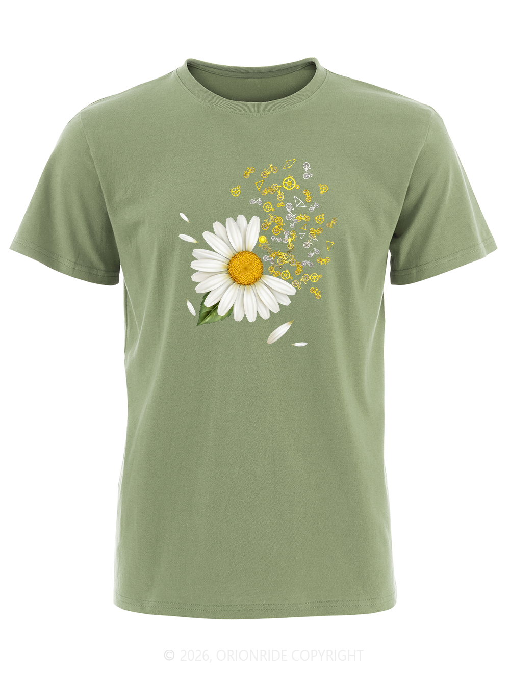 Orionride Daisies Scattered Short Sleeves Bike T-Shirt