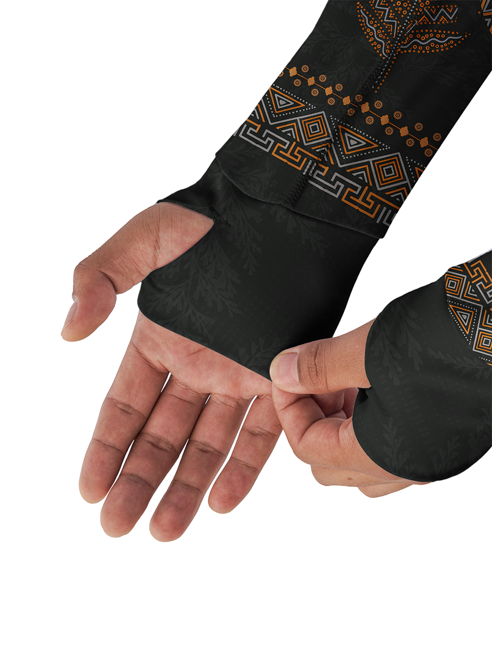 Orionride Night Fern Weave Long Sleeve Cycling Hoodie Shirt