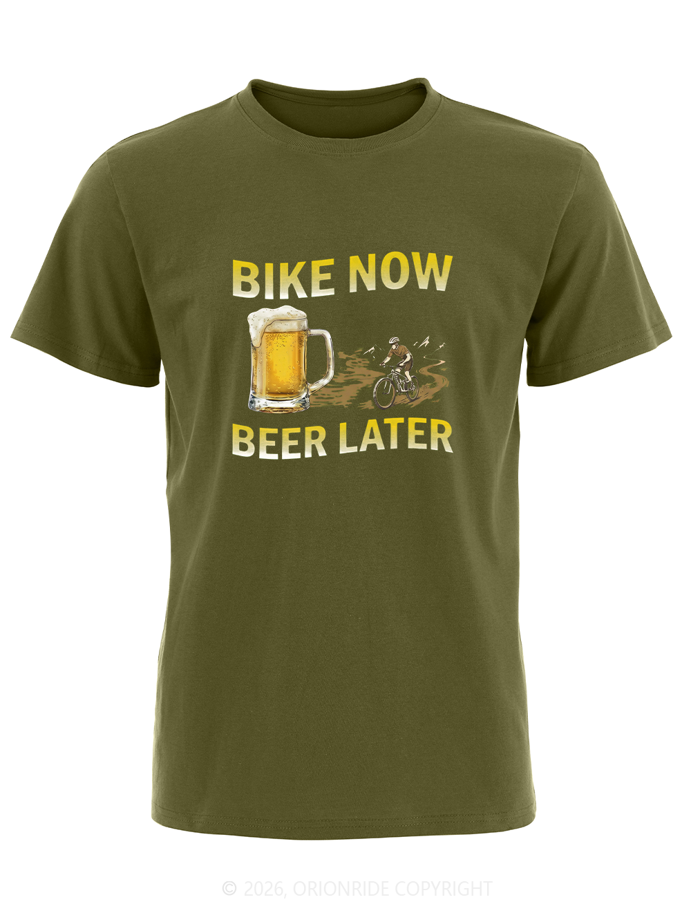 Orionride Bike Now Beer Later Short Sleeves Bike T-Shirt
