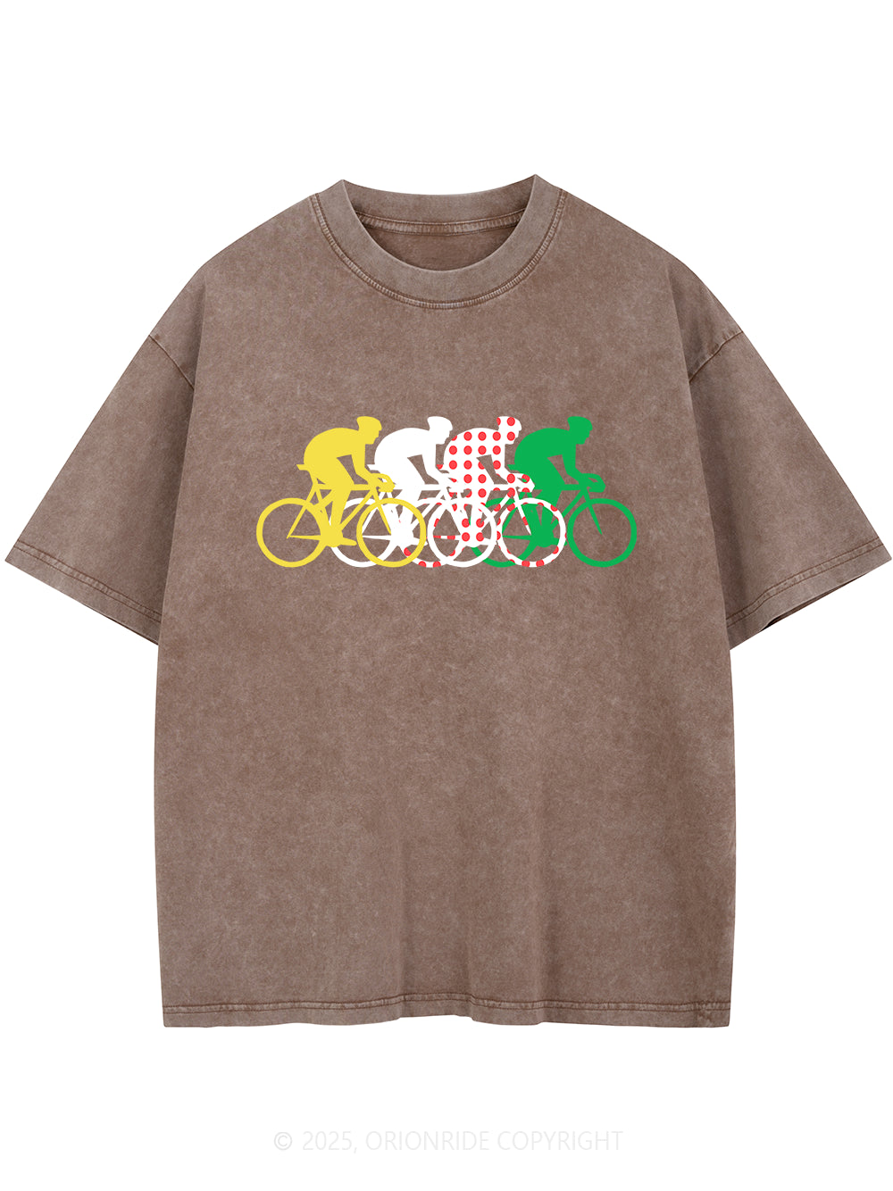 Orionride Cyclist Road Short Sleeves Bike Washed T-Shirt