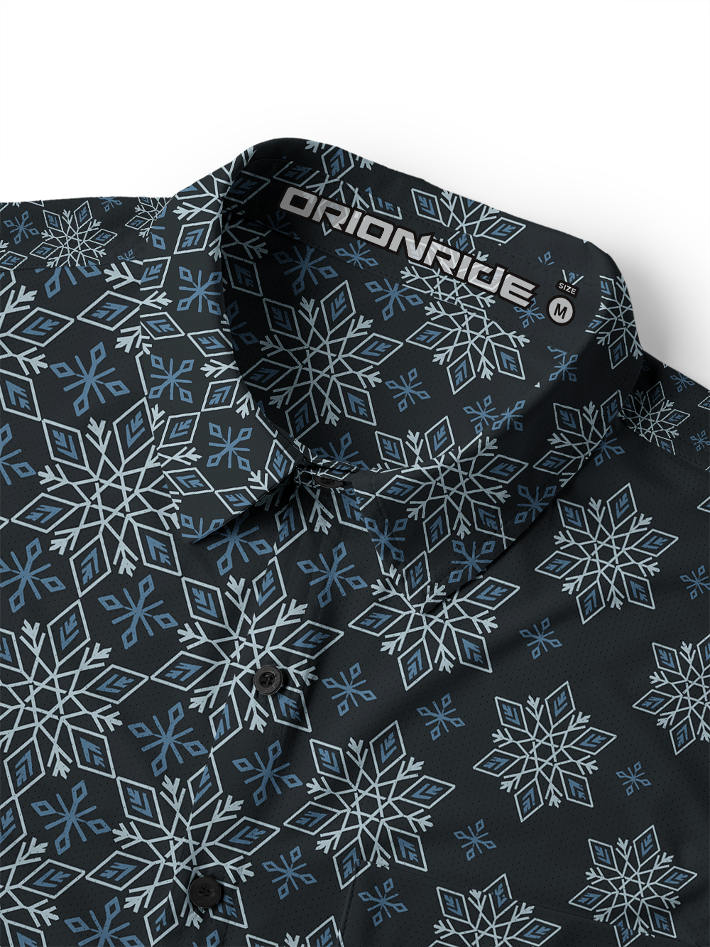 Orionride Dense Snowflakes Men's Stretchy Breathable Long Sleeve Gravel Shirt