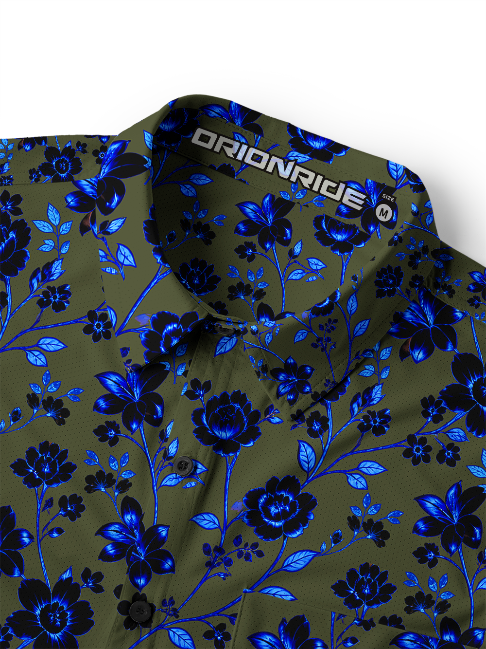 Orionride Fluorescent Flowers Men's Stretchy Breathable Long Sleeve Gravel Shirt
