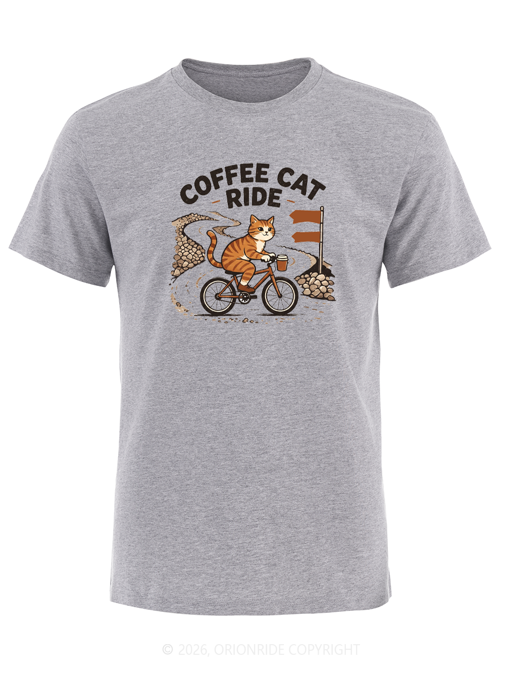 Orionride Cat Coffee Ride Short Sleeves Bike T-Shirt