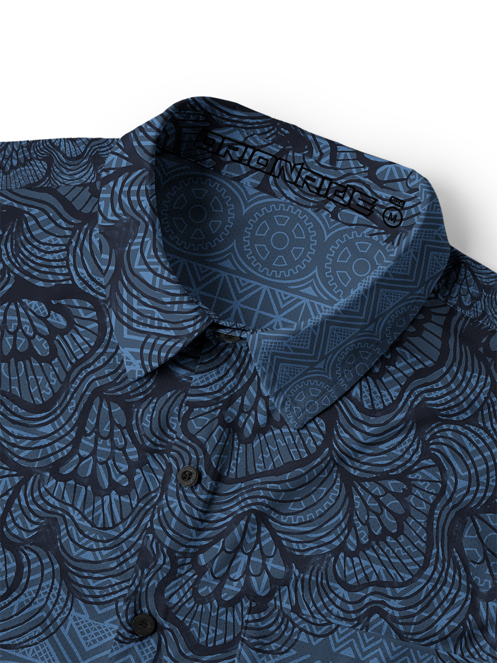 Orionride Floral Shadow Pattern Men's Stretchy Breathable Long Sleeve Gravel Shirt
