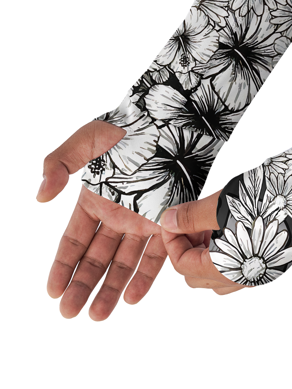 Orionride Shadow Flowers Long Sleeve Cycling Hoodie Shirt