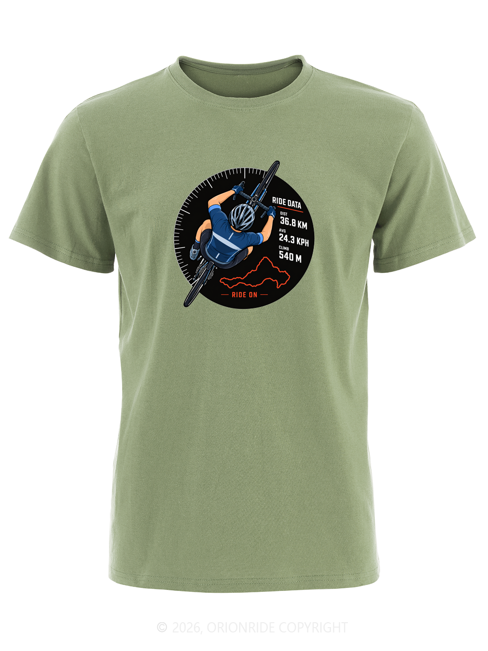 Orionride Ride Data Badge Short Sleeves Bike T-Shirt
