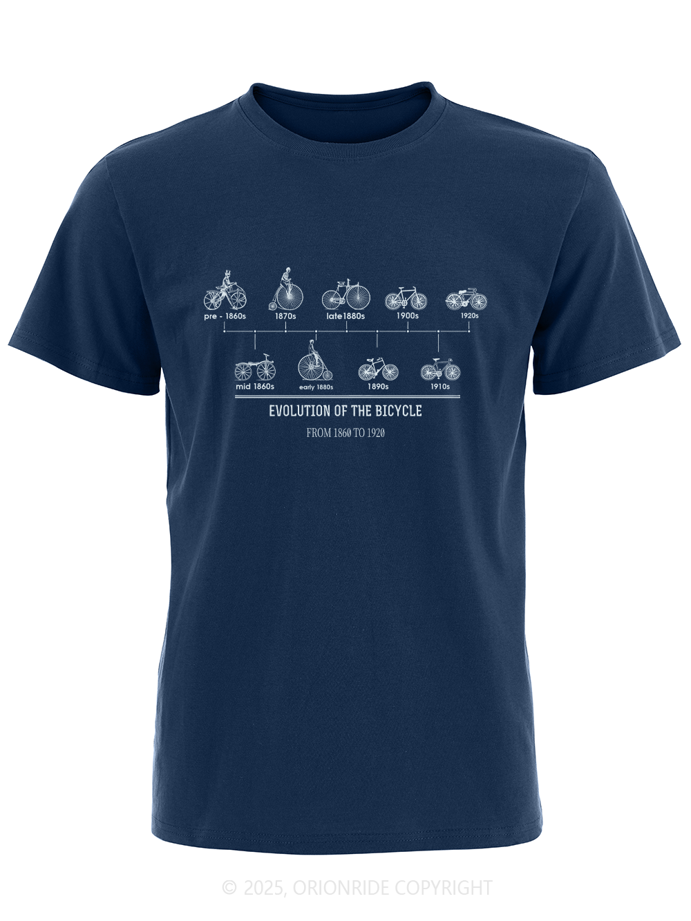 Orionride History Of Bicycle Development Short Sleeves Bike T-Shirt