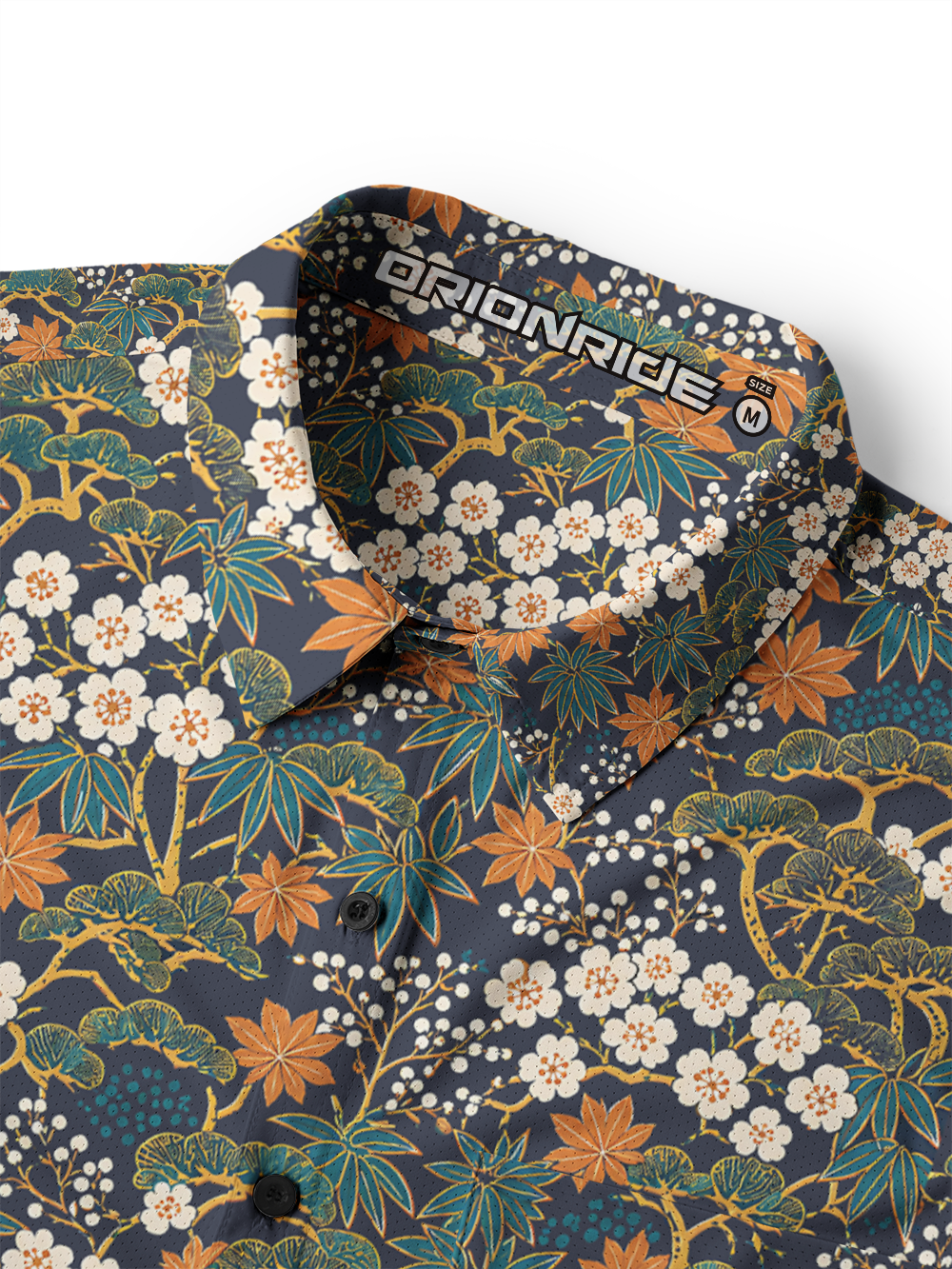 Orionride Japanese Flowerbeds Men's Stretchy Breathable Long Sleeve Gravel Shirt