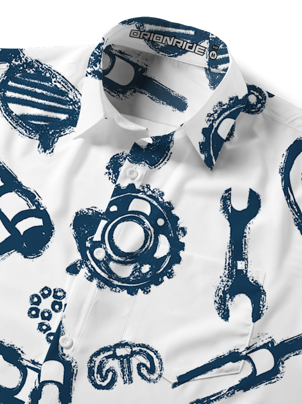Orionride Hand-Painted Parts Zipper Pockets Ultra Lightweight Short Sleeves Gravel Shirt