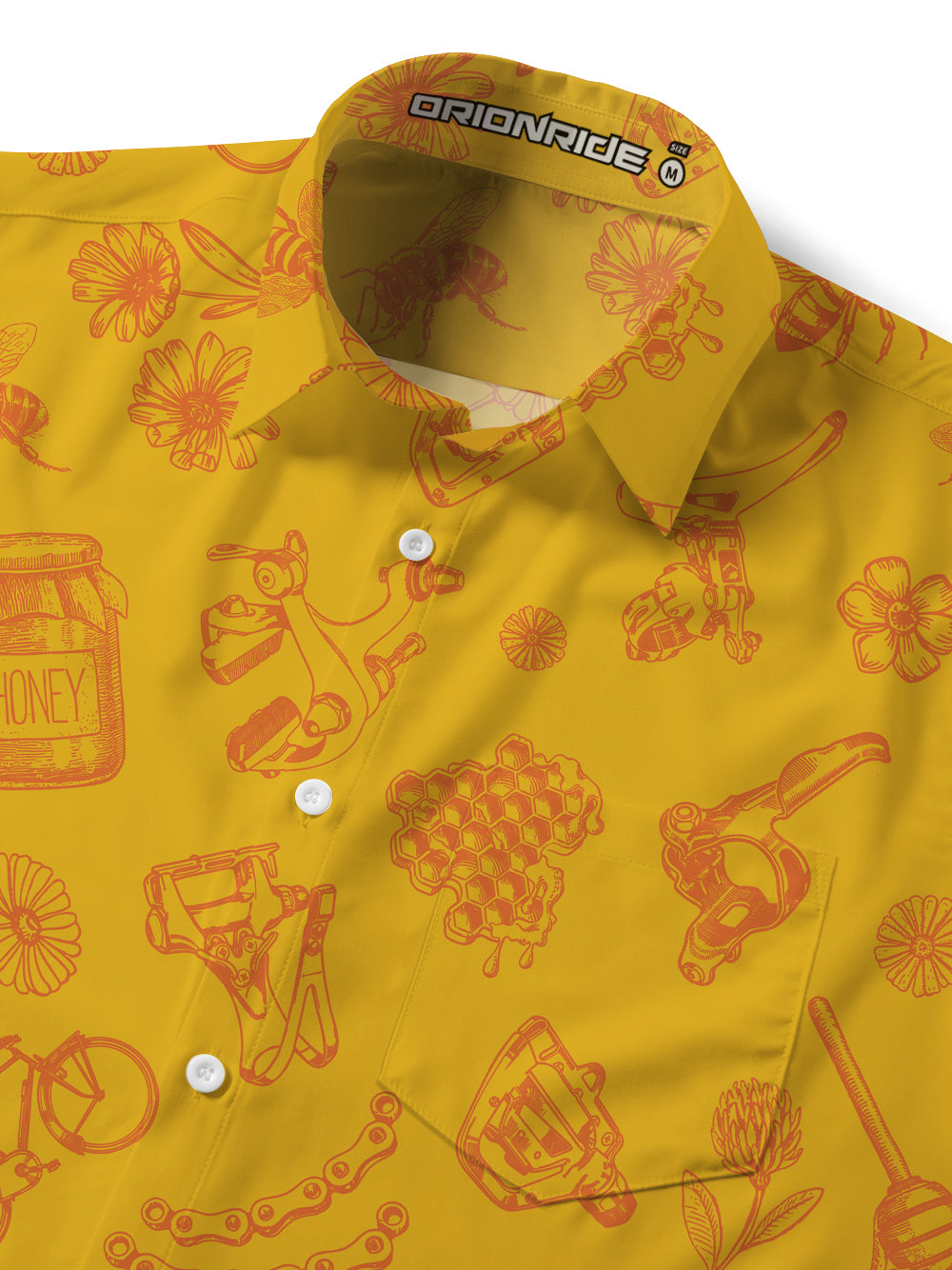 Orionride Sweet Honey Zipper Pockets Ultra Lightweight Short Sleeves Gravel Shirt