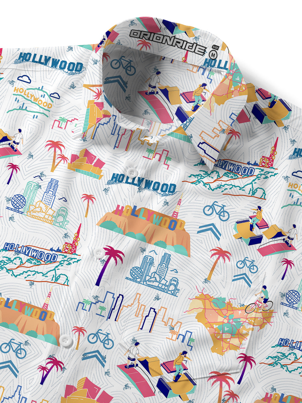 Orionride Los Angeles Stories Zipper Pockets Ultra Lightweight Short Sleeves Gravel Shirt