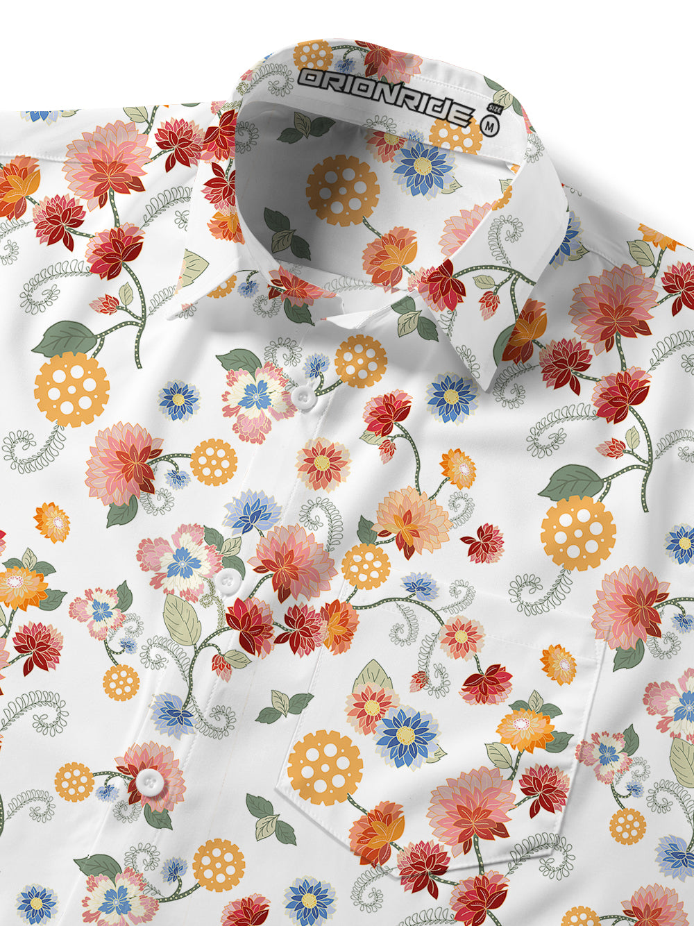 Orionride Color Gear Flower Ultra Lightweight Short Sleeves Hawaiian shirt