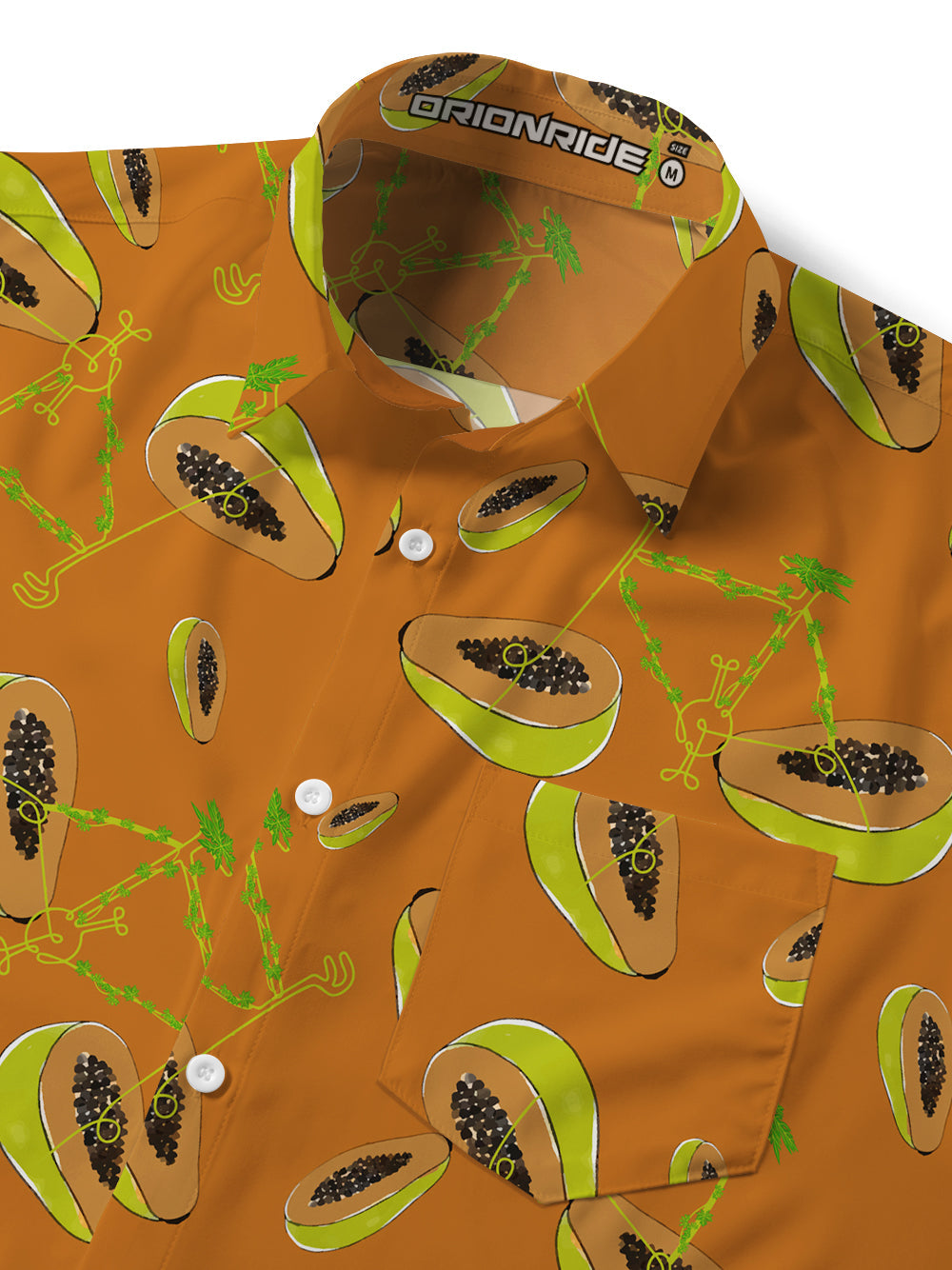 Orionride Papaya Bicycle Ultra Lightweight Short Sleeves Hawaiian shirt