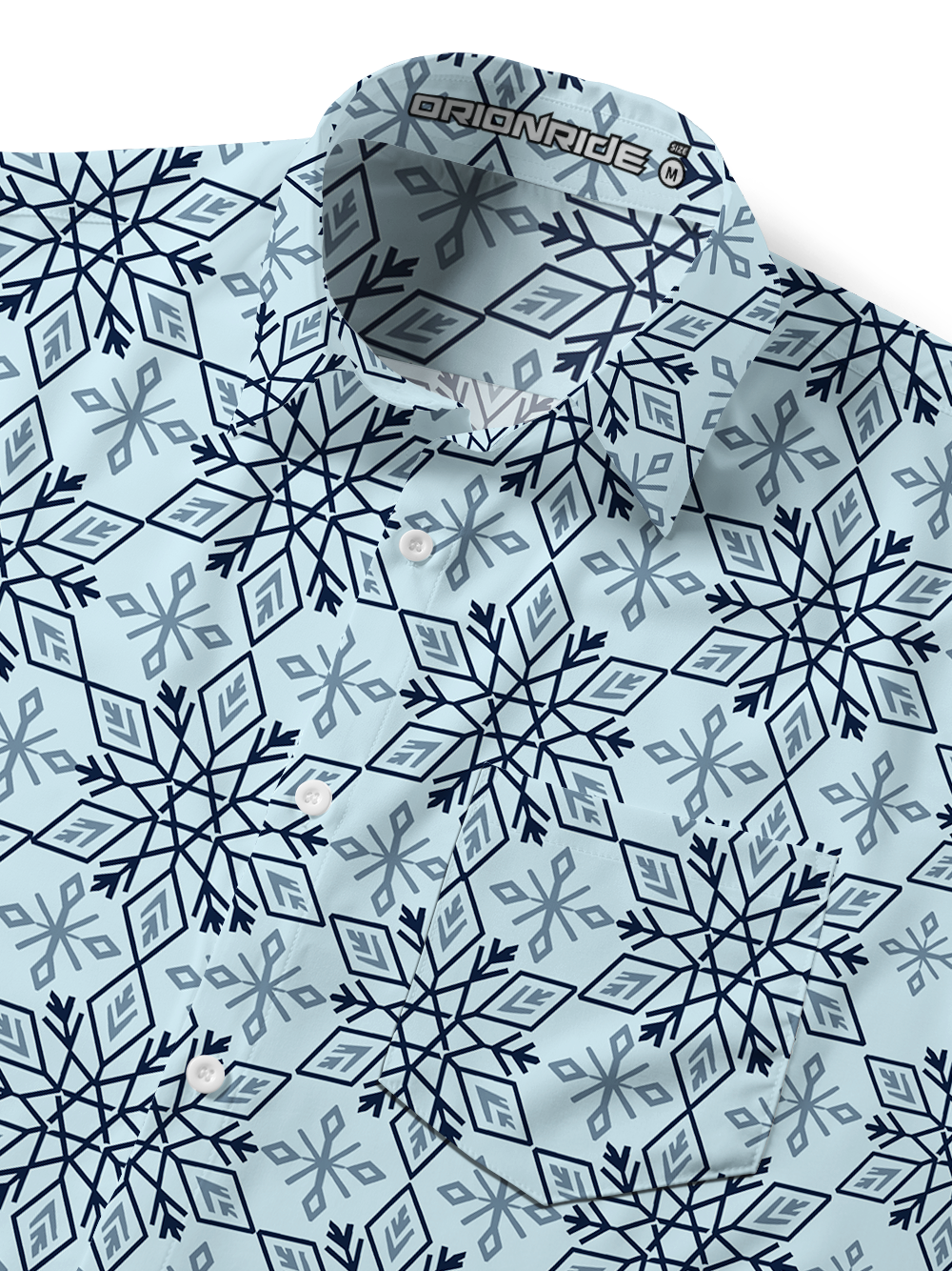 Orionride Dense Snowflakes Zipper Pockets Ultra Lightweight Short Sleeves Gravel Shirt