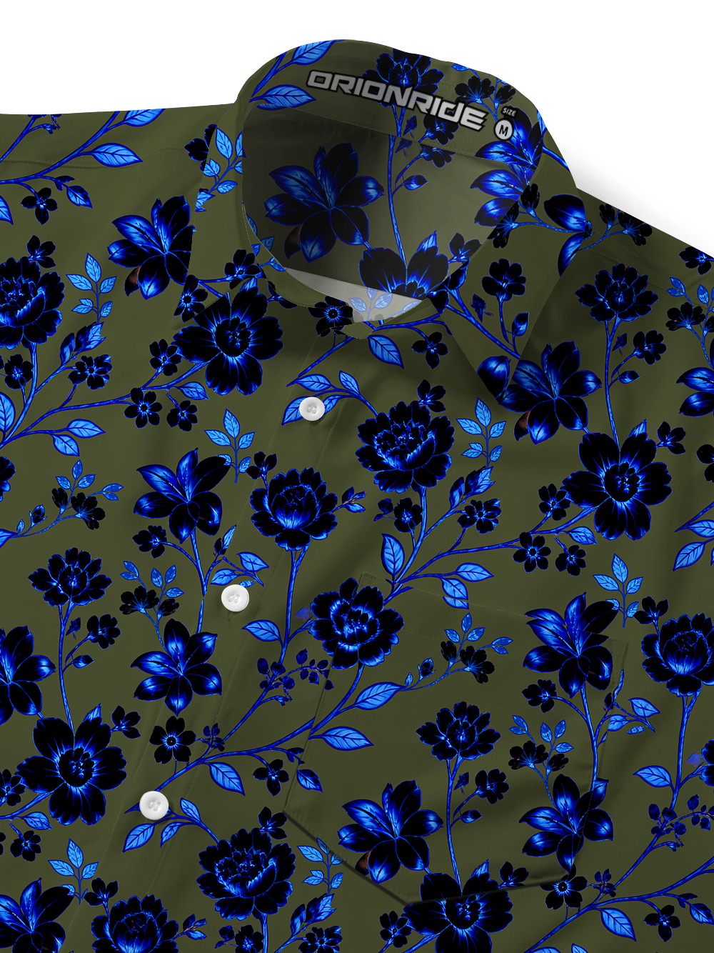 Orionride Fluorescent Flowers Zipper Pockets Ultra Lightweight Short Sleeves Gravel Shirt