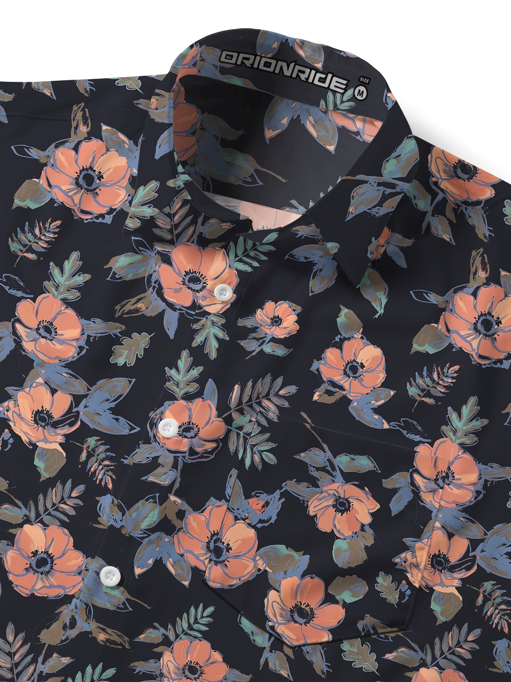 Orionride Dark Anemone Zipper Pockets Ultra Lightweight Short Sleeves Gravel Shirt