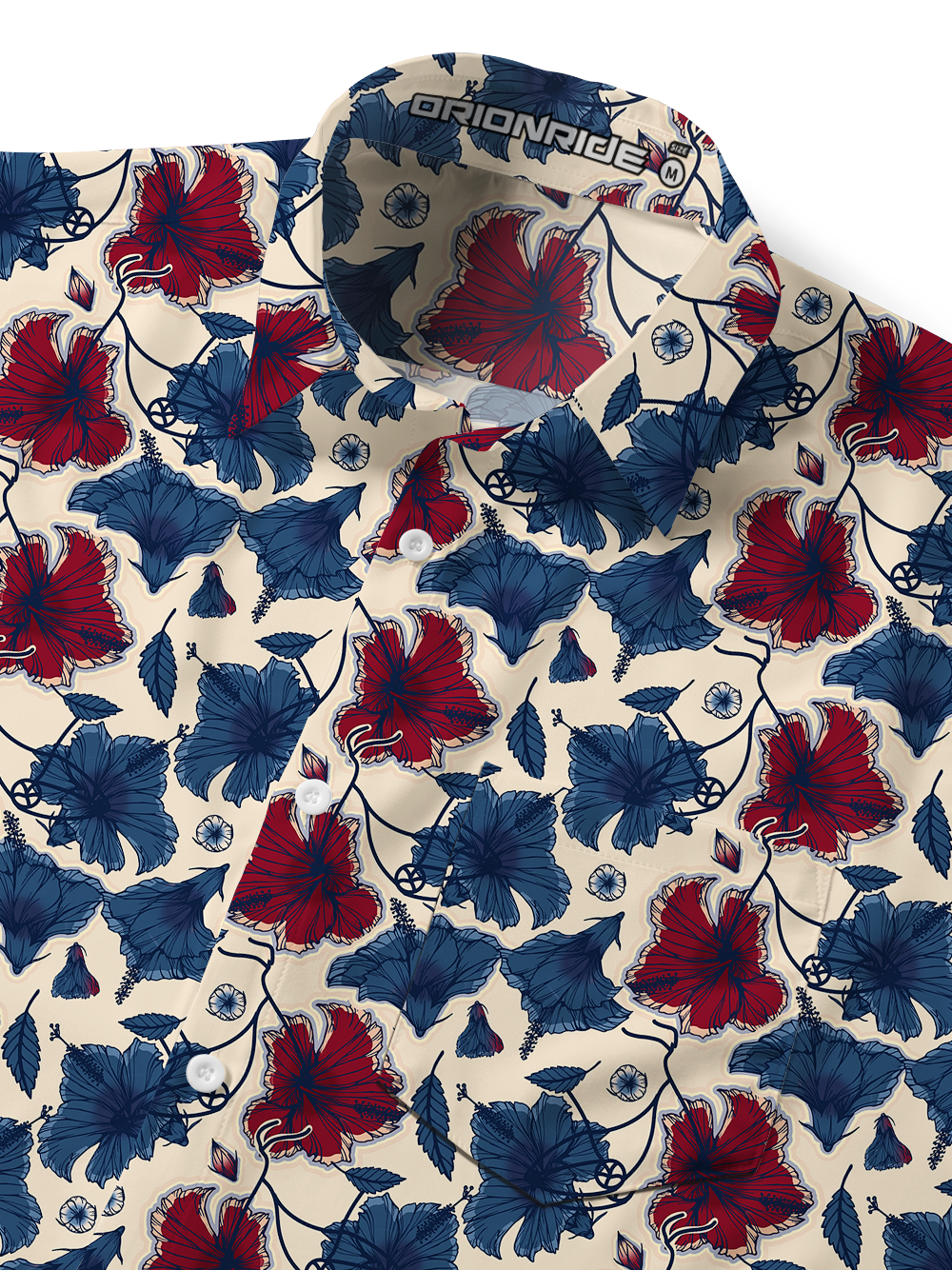 Orionride Otherworldly Flowers Zipper Pockets Ultra Lightweight Short Sleeves Gravel Shirt