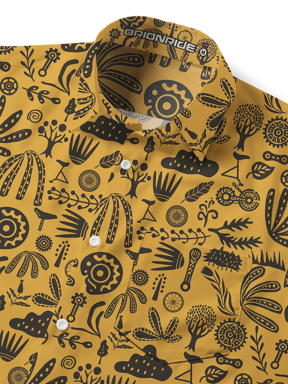 Orionride Totem Arrangement Zipper Pockets Ultra Lightweight Short Sleeves Gravel Shirt