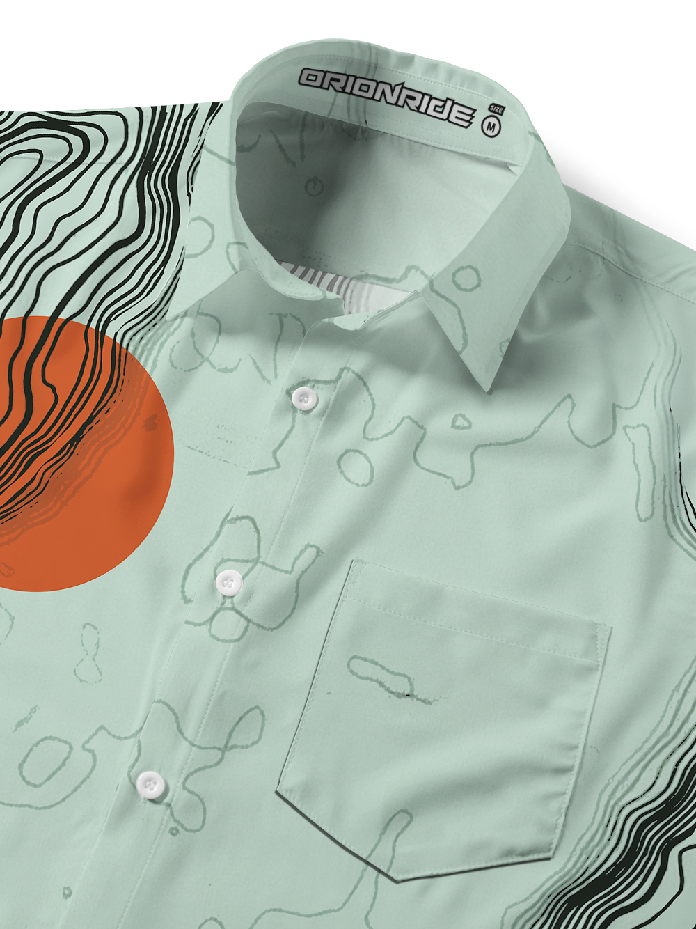 Orionride Sunrise Contour Lines Zipper Pockets Ultra Lightweight Short Sleeves Gravel Shirt