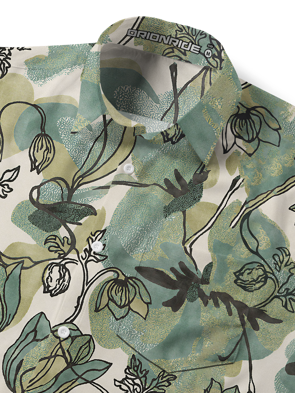 Orionride Boho Bloom Zipper Pockets Ultra Lightweight Short Sleeves Gravel Shirt