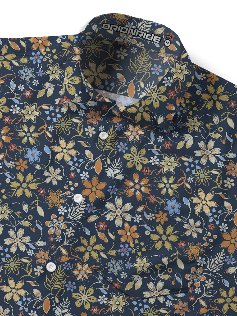 Orionride Embroidered Flower Zipper Pockets Ultra Lightweight Short Sleeves Gravel Shirt