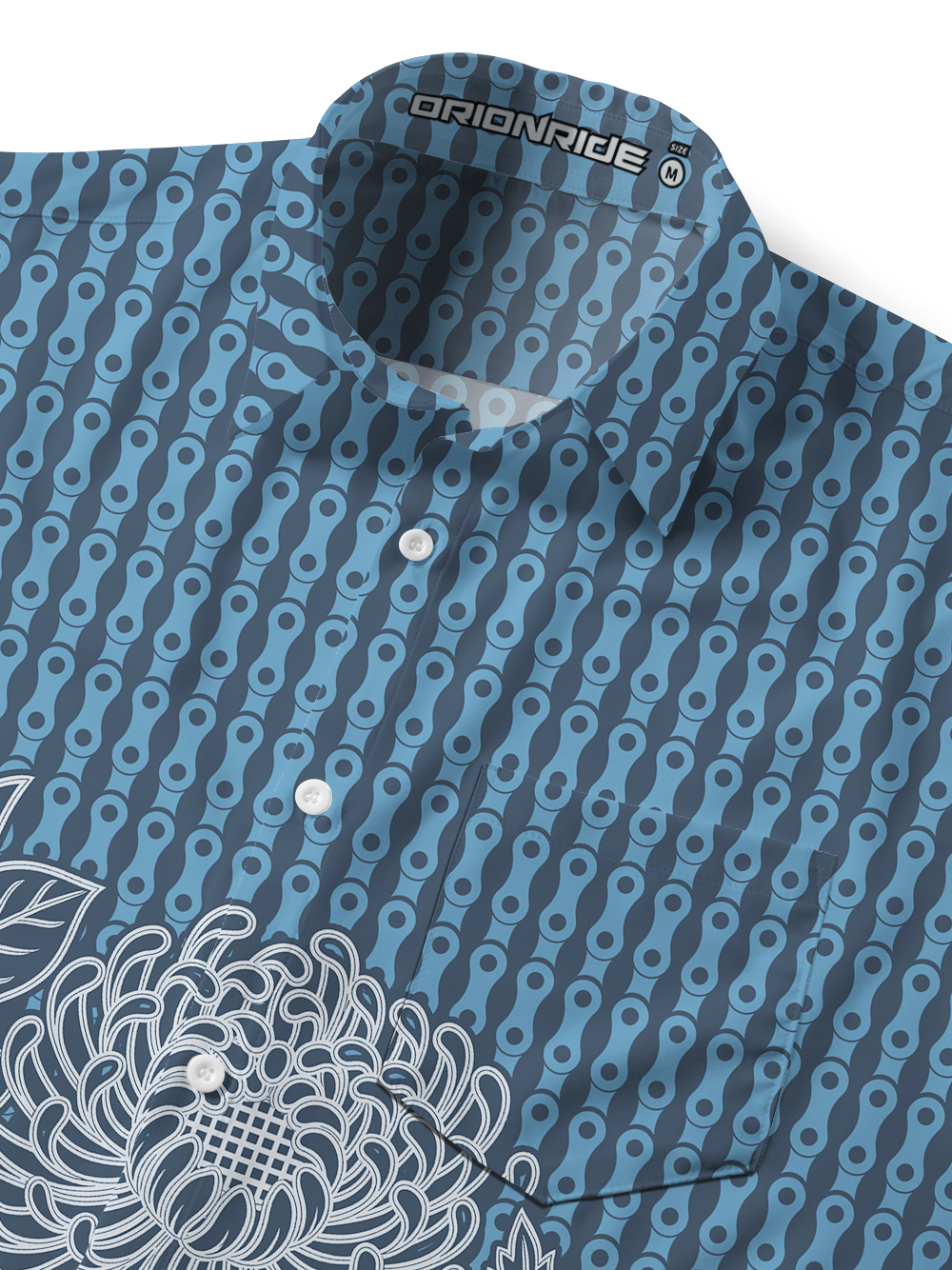 Orionride Jacquard Bloom Zipper Pockets Ultra Lightweight Short Sleeves Gravel Shirt