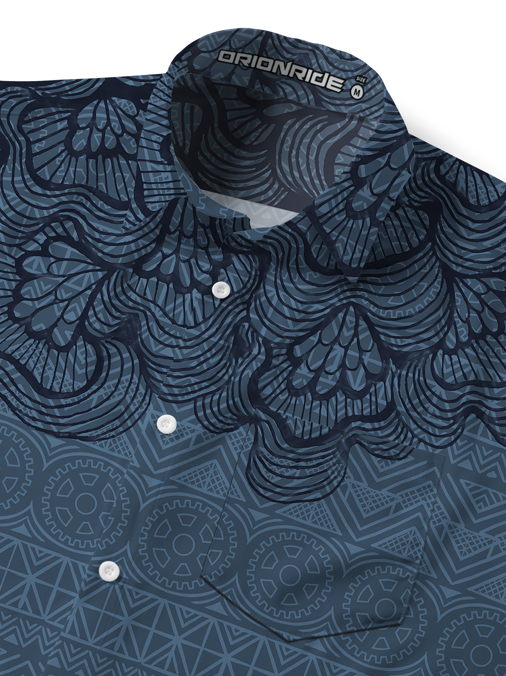 Orionride Floral Shadow Pattern Zipper Pockets Ultra Lightweight Short Sleeves Gravel Shirt