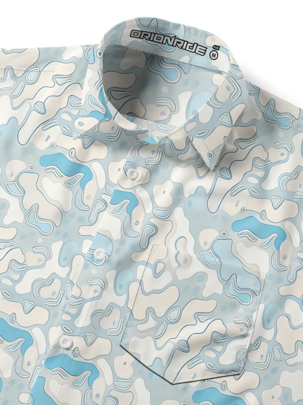 Orionride Geographic Blocks Zipper Pockets Ultra Lightweight Short Sleeves Gravel Shirt