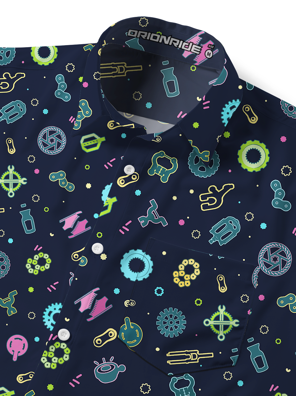 Orionride Light-Up Parts Zipper Pockets Ultra Lightweight Short Sleeves Gravel Shirt