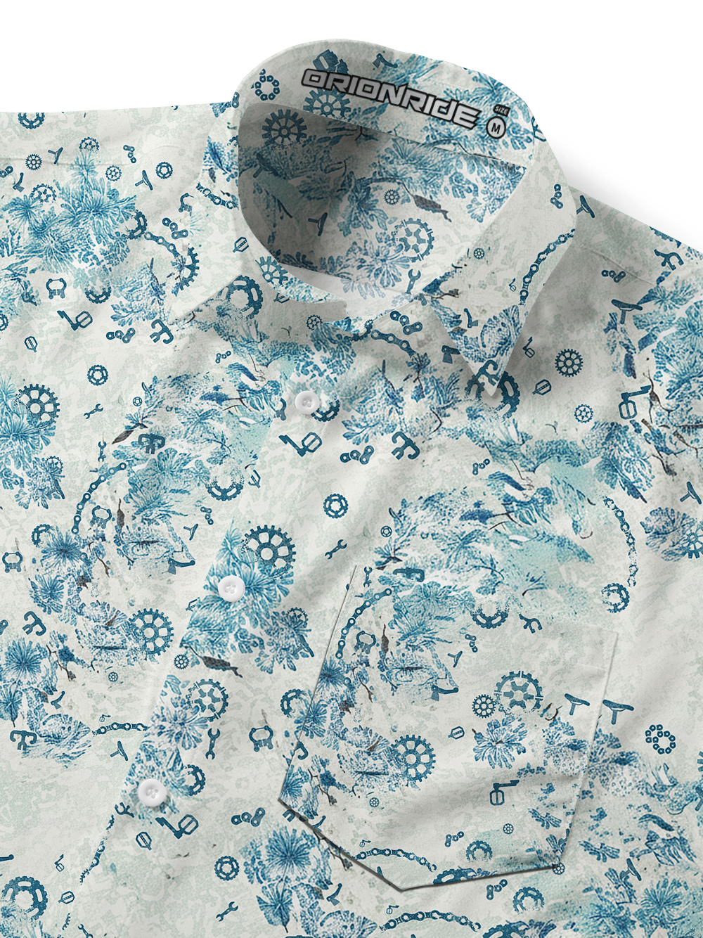 Orionride Ink Painting Plants Zipper Pockets Ultra Lightweight Short Sleeves Gravel Shirt