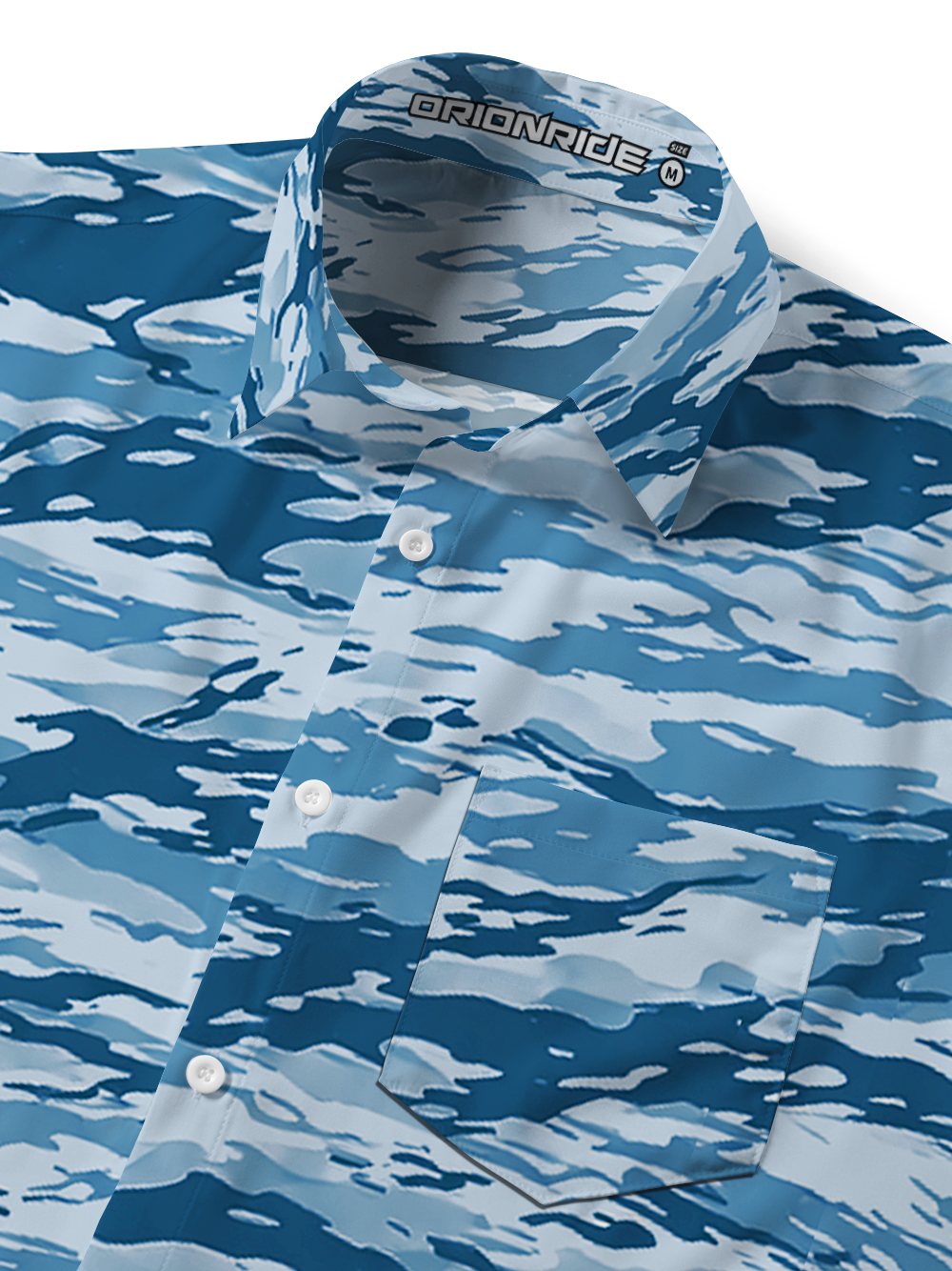 Orionride Blurry Ripples Zipper Pockets Ultra Lightweight Short Sleeves Gravel Shirt