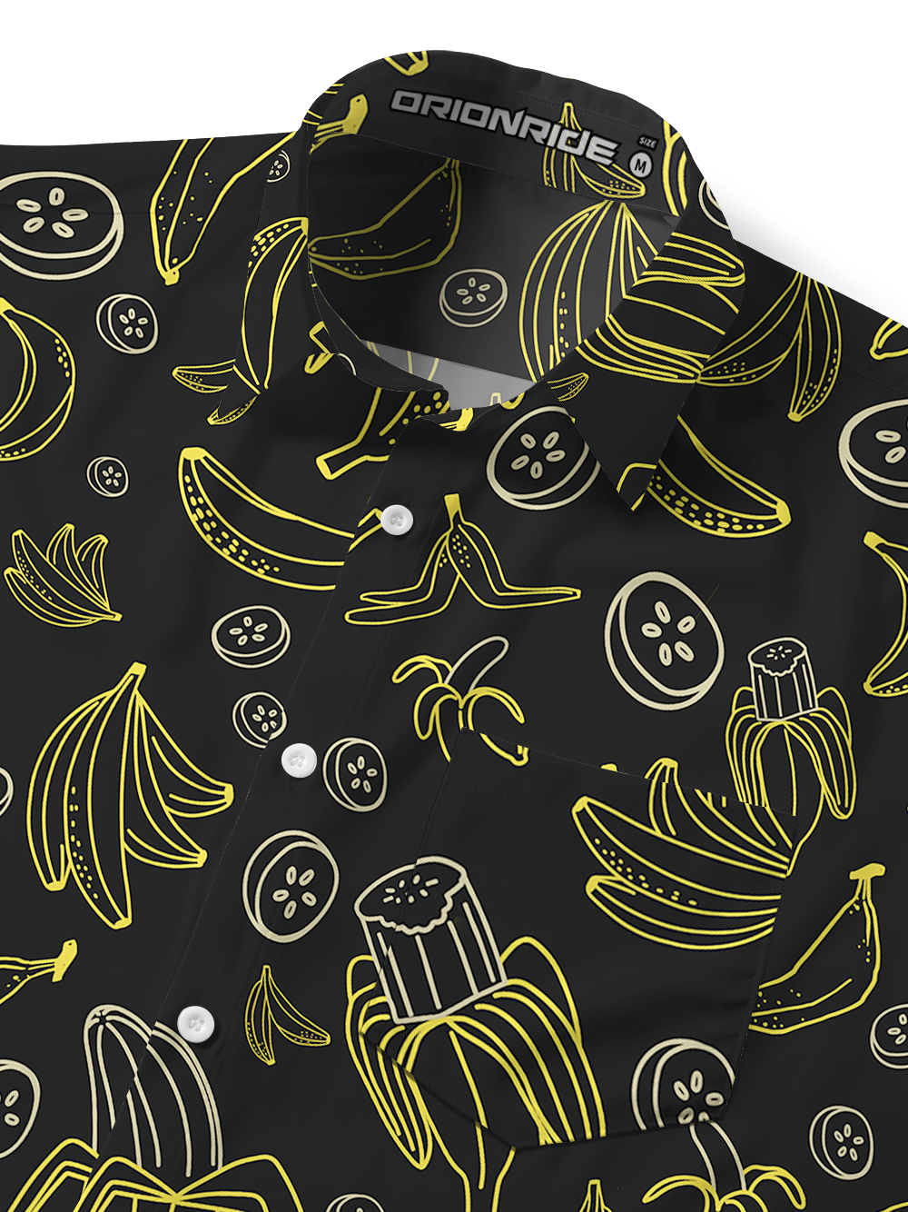 Orionride Energetic Bananas Zipper Pockets Ultra Lightweight Short Sleeves Gravel Shirt