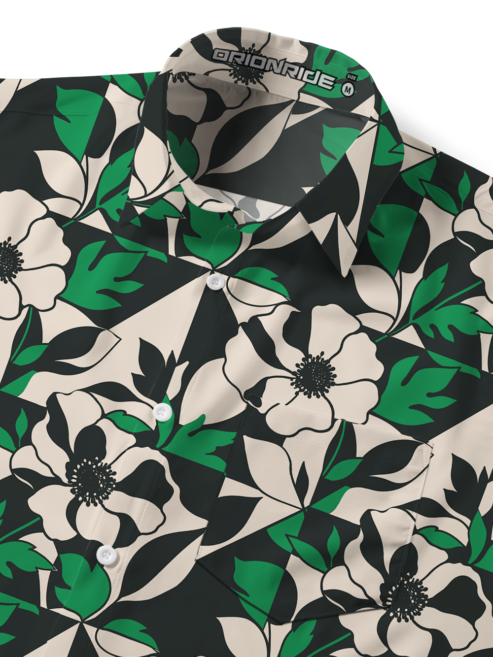 Orionride Geometric Bloom Zipper Pockets Ultra Lightweight Short Sleeves Gravel Shirt