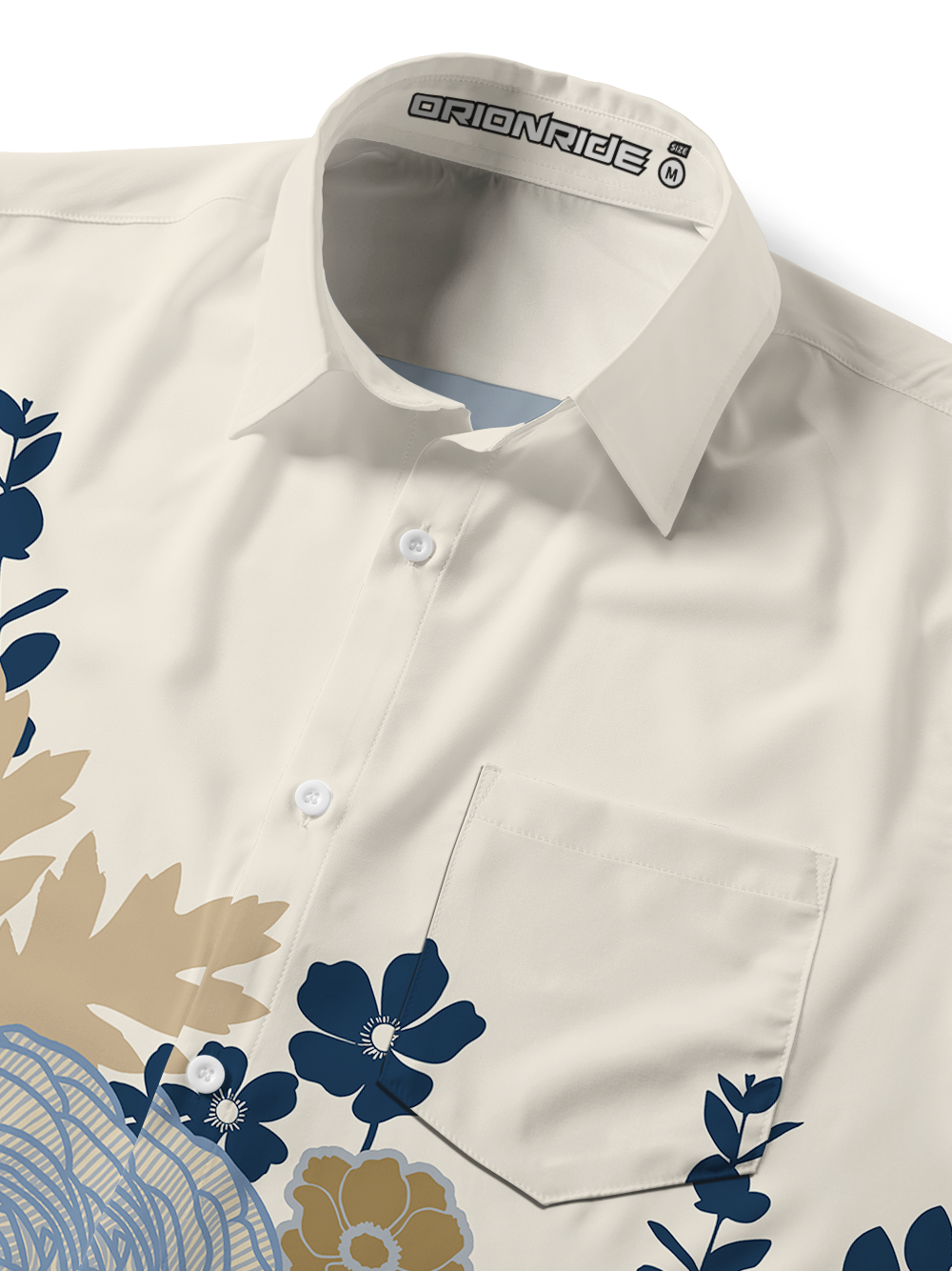 Orionride Grey Hydrangea Zipper Pockets Ultra Lightweight Short Sleeves Gravel Shirt