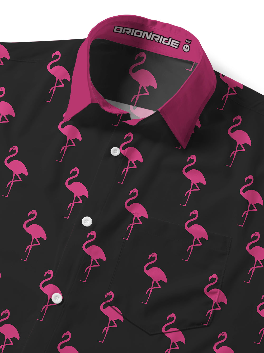 Orionride Flamingo Zipper Pockets Ultra Lightweight Short Sleeves Gravel Shirt
