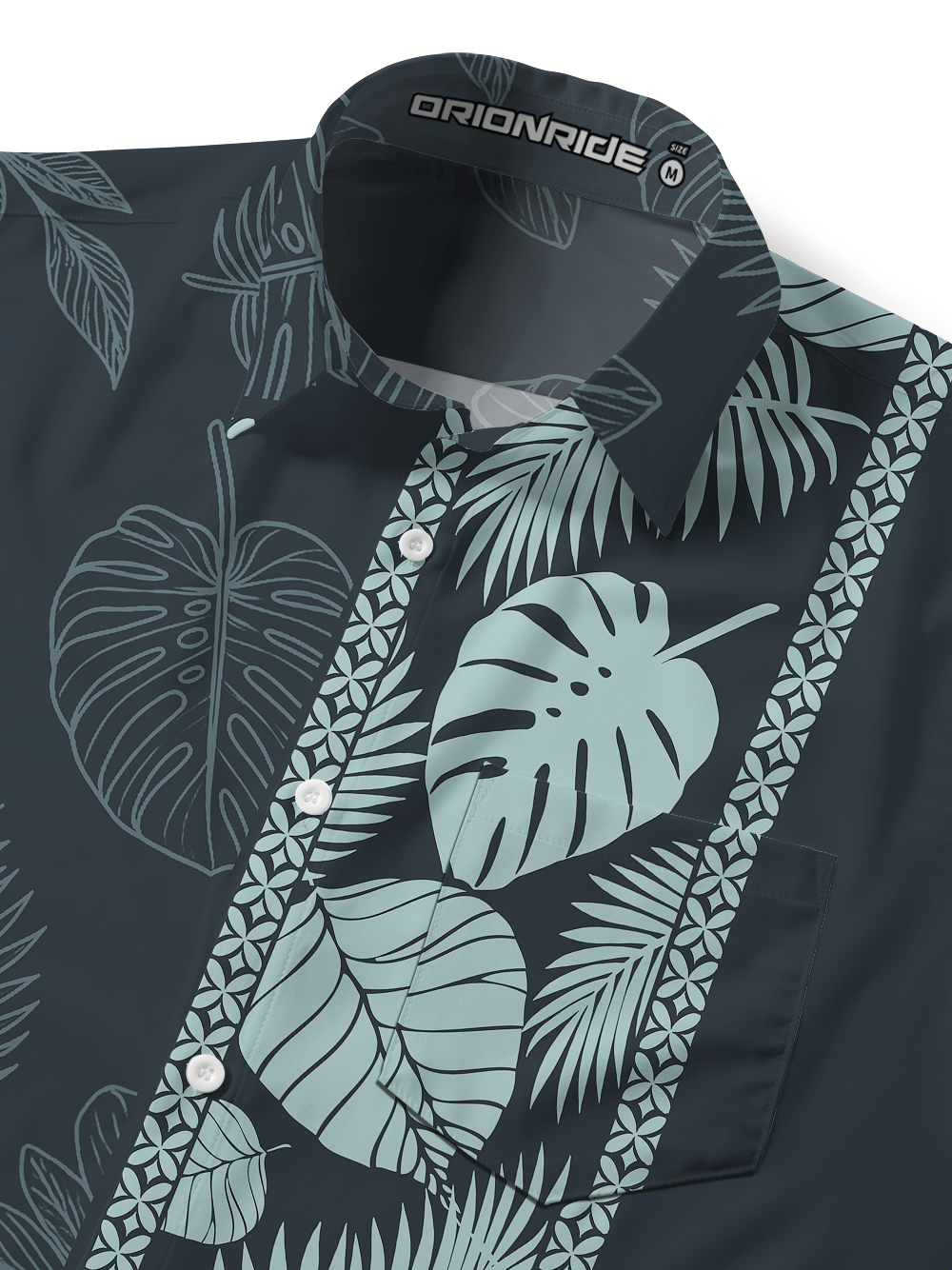 Orionride Striped Monstera Deliciosa Zipper Pockets Ultra Lightweight Short Sleeves Gravel Shirt