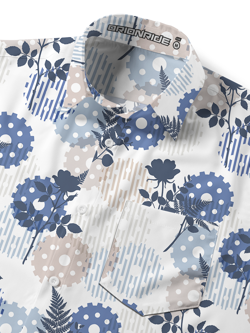 Orionride Rose Branches Zipper Pockets Ultra Lightweight Short Sleeves Gravel Shirt