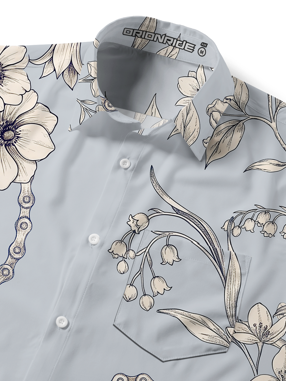Orionride Petals Unfold Zipper Pockets Ultra Lightweight Short Sleeves Gravel Shirt