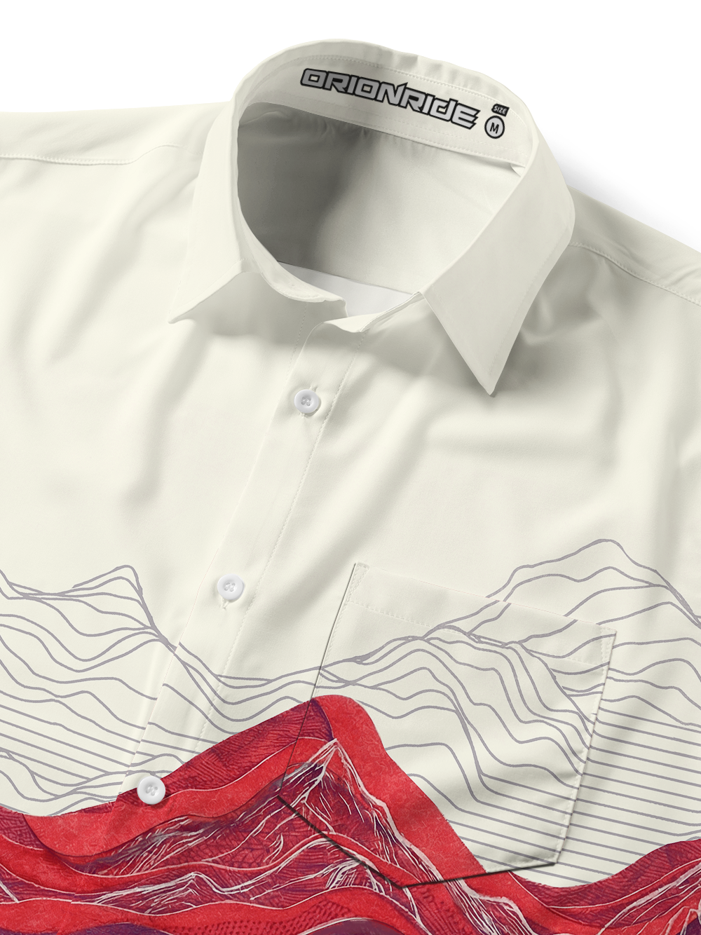Orionride Rolling Mountain Peaks Zipper Pockets Ultra Lightweight Short Sleeves Gravel Shirt